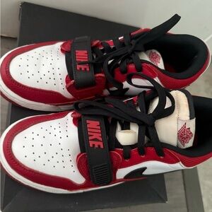 Nike Air Jordan Legacy 312 low. Red and White Sneakers